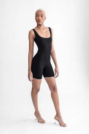 Biker Short Romper Black