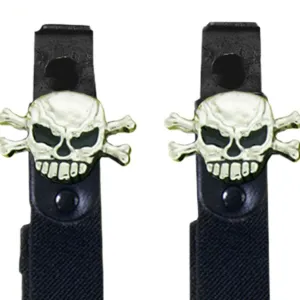 Hot Leathers Skull N' Bones Motorcycle Riding Pant Clips