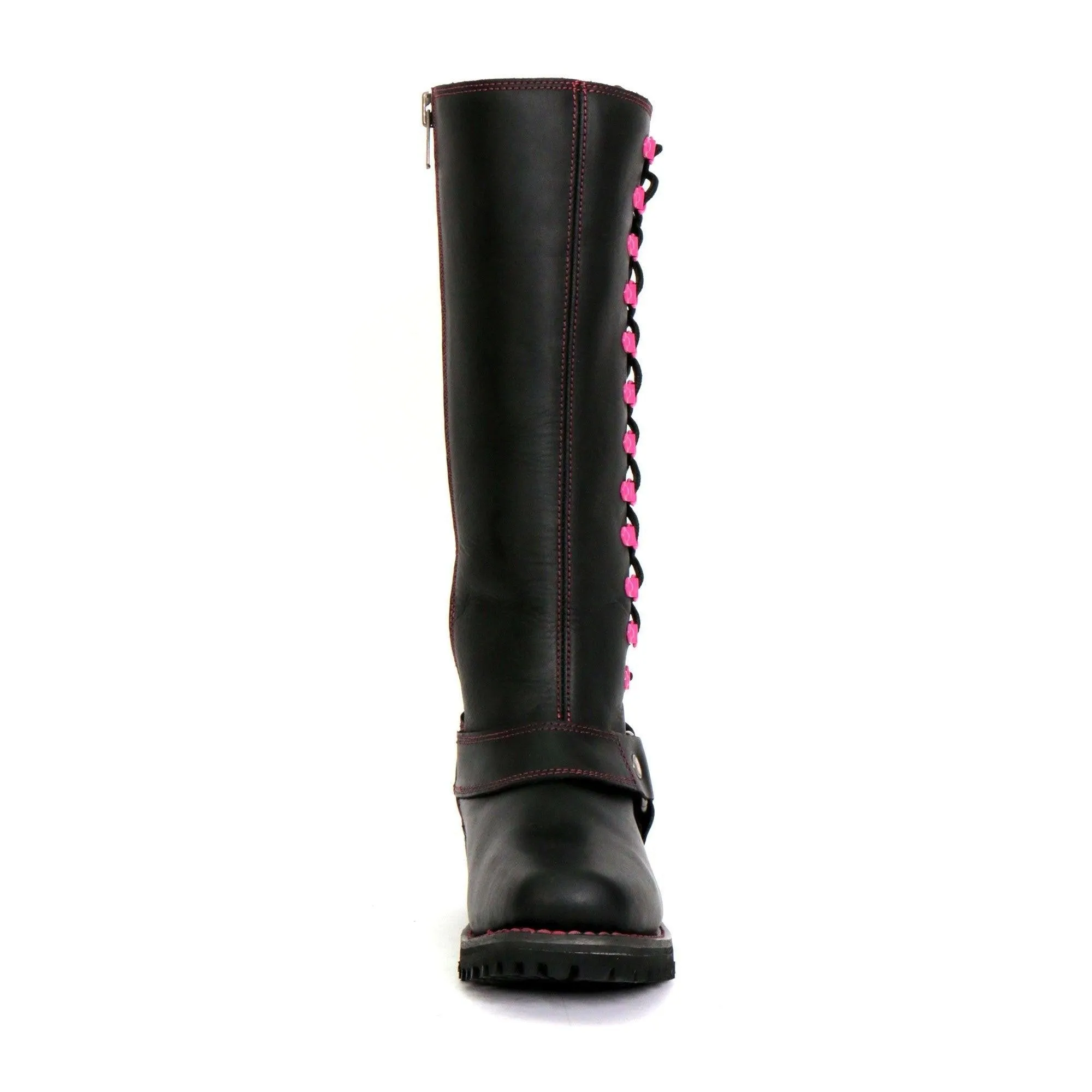 Hot Leathers Women's 14" Knee High Harness Boots With Side Zipper