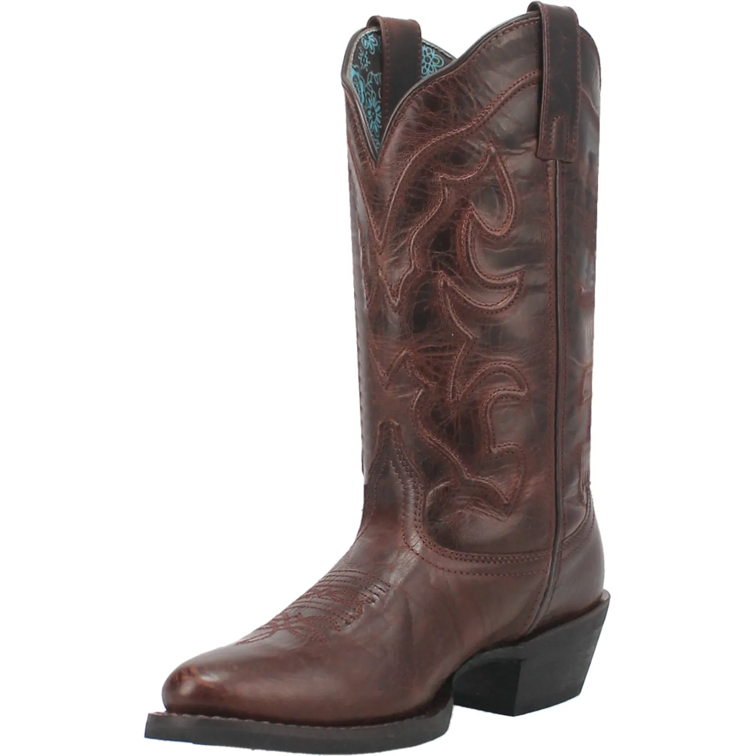 Laredo Womens Shelley Cognac Leather Cowboy Boots