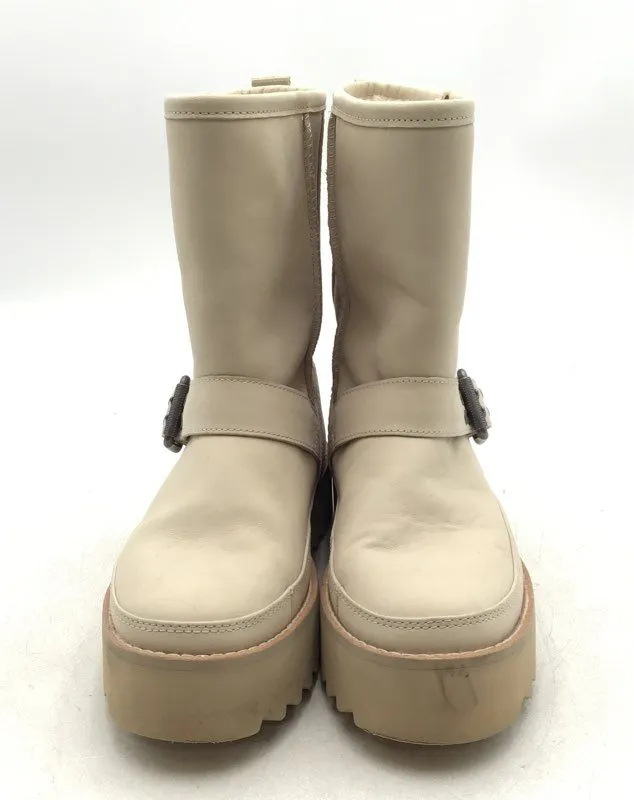 UGG Women's Classic Rebel Biker Short 1106913 Tan Mid-Calf Snow Boots - Size 6