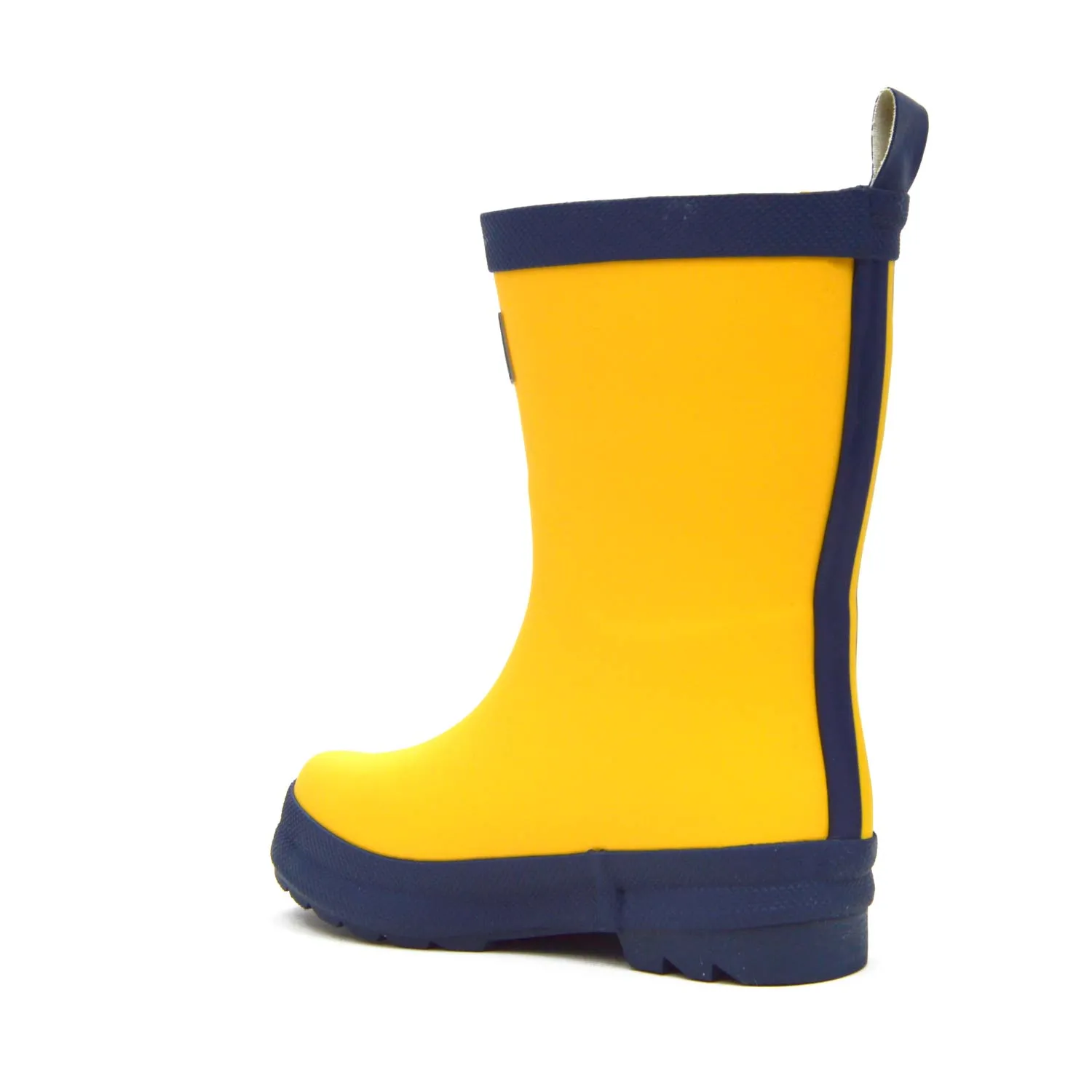 Yellow & Navy Matte Kids Gumboots